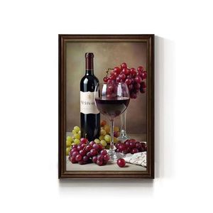 Bar et café décoration murale vin rouge Art toile avec <span class=keywords><strong>raisin</strong></span> <span class=keywords><strong>nature</strong></span> <span class=keywords><strong>morte</strong></span> peinture taille personnalisée approvisionnement en gros - Product Image 5