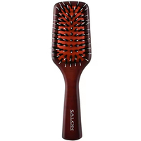 Brosse à cheveux professionnelle en bois pour salon, peigne à palettes coussiné et ventilé, poils de sanglier et de porc-quinquin, nylon, pointes brûlées, masseur de cuir chevelu