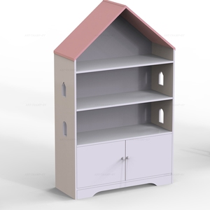 Kids Toy Cabinet Pink House Shape Panel Living Room Furniture Kids Toy Storage Display Rack Cabinet For Children