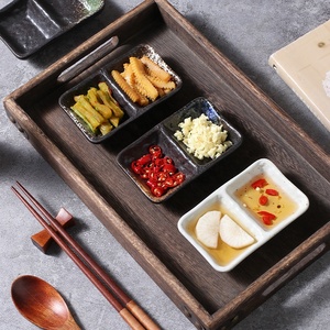 Piatto per Salsa di Soia in Ceramica <span class=keywords><strong>a</strong></span> Due Strati, Stile Coreano, per Barbecue e Hot Pot, con <span class=keywords><strong>Scomparti</strong></span> per Salse - Product Image 2