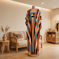 Abaya ethnique africaine rétro pour femmes, imprimé géométrique, silhouette en trompette, robe grande taille
