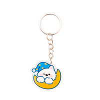 Adorable porte-clés en acrylique avec motif de personnage de chien mignon, pendentif de sac de dessin animé, cadeau pour les amoureux des animaux