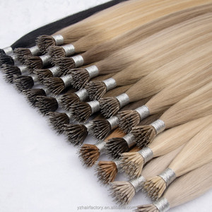 Extensiones de Cabello Humano Superiores con Anillas Nano, Cabello Sal y Pimienta, Doble Trama, Punta con Anilla Nano, 100% Cabello Humano - Product Image 2