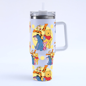 Nouvelle gourde isotherme en acier inoxydable 304 de 40 oz, grande capacité, motif dessin animé mignon, personnalisable, 30/40 oz - Product Image 3