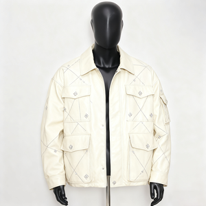 Мужская кожаная куртка-бомбер - Product Image 3