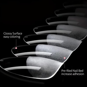 120 faux ongles à presser, couvrance totale, formes Stiletto, Amande, Carré, Cercueil, French, capsules d'<span class=keywords><strong>extension</strong></span> d'ongles en <span class=keywords><strong>gel</strong></span> à retirer par trempage - Product Image 2