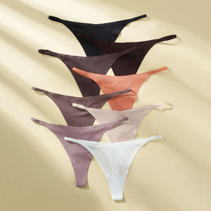 レディース アイスシルク 女性用ショーツ 下着 フィットネス スポーツ シームレス コットン セクシー ランジェリー Tバック Gストリング シームレスソング - Product Image 1