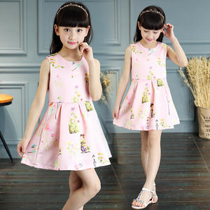 Vestido de Punto para Niña, Color Rosa, Vestidos Casuales para Niñas con Estampado Elegante - Product Image 2