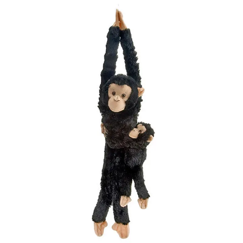 Macaco Preto Personalizado Stuffed Animal Braços Longos e Pernas Macaco De Pelúcia Com Bebê Crianças Pendurado Brinquedo De Pelúcia