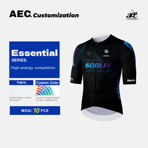 <span class=keywords><strong>Maillot</strong></span> de cyclisme personnalisé OEM ODM d'usine, respirant, séchage rapide, Spandex/Polyester, léger, pour hommes - Product Image 1