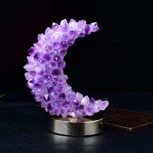Natural Healing <b>Raw</b> <b>Crystal</b> Lamp Creative LED Bedroom Night Light <b>Crystal</b> Diffuser Lamp Amethyst Gemstone Wedding Home Decor Gif - Product Image 2