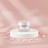 Pot à crème haut de gamme 15g 30g, à paroi épaisse, ovale, en acrylique doré fantaisie avec joint et couvercle à vis en plastique pour cosmétiques