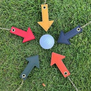 Soportes de tee de golf delanteros de cuero PU YY, duraderos y altos, con cadena y colgador magnético de cuero con flecha, ideales para regalos - Product Image 1