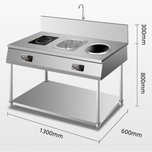 Cuisinière à induction commerciale pour restaurant, double brûleur, 5 KW, surface plane, cuisinière à wok concave pour utilisation en restaurant - Product Image 1