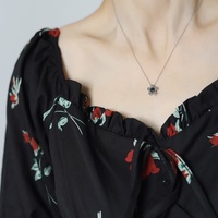 Collier tendance coréen en acier inoxydable, couleur argent, accessoires Y2K, pendentif fleur délicat, pour filles et femmes, cadeau