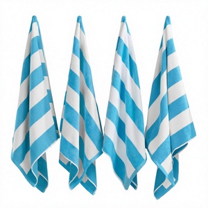 Striped Cotton Hand <b>Towels</b> Blue <b>White</b> Rectangle Woven Beach <b>Towel</b> Adult Use - Product Image 4