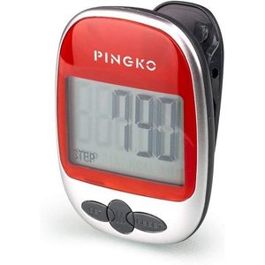 เครื่องนับก้าว Pingko หน้าจอ 0.96 นิ้ว สีแดง สำหรับทุกเพศ ใช้ติดตามการออกกำลังกาย - Product Image 1