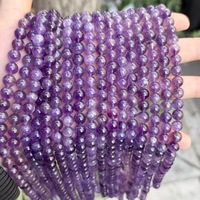 Perles rondes en améthyste naturelle en vrac, cristaux de guérison naturels, idéales pour la fabrication de bijoux DIY, bracelets et colliers