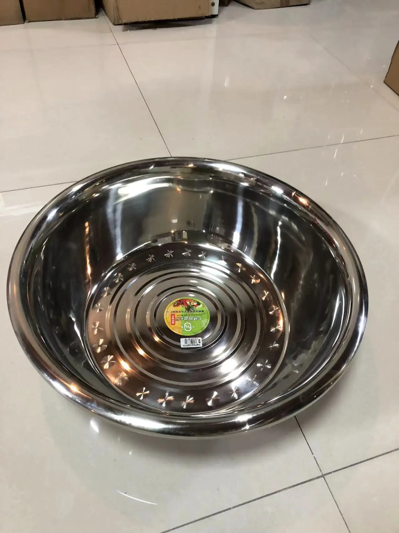 Stainless Steel big Bowl Wash Basin Bowl large Metal Round Bowl for Kitchen 45cm-80cm diameter