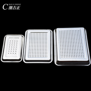 Bandeja perforada de acero inoxidable Cjz, bandeja de drenaje rectangular para servicio de alimentos, uso comercial - Product Image 1