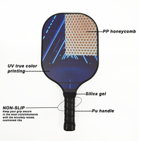 Raquette de pickleball certifiée USAPA en fibre de carbone T800 avec noyau en PP, épaisseur de 16 mm, design à 40 trous, sac de transport portable