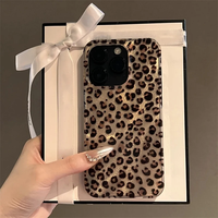 Étui de téléphone transparent à imprimé léopard mignon pour iPhone 16 15 14 13 12 11 Pro Max 15 Pro XS XR X 7 8 Plus Coque souple en TPU antichoc
