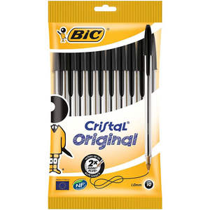 BIC - SET 10 PENNE CRISTAL originali NERE - Product Image 1
