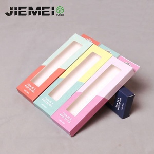 JIE MEI MOQ 100 pz Custom di lusso cosmetico lucidalabbra scatola con foro all'ingrosso di carta per il trucco scatola appesa con finestra - Product Image 4