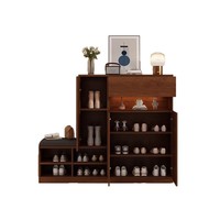 Meuble à chaussures portable en bois sur mesure, organisateur multi-niveaux pour entrée d'appartement, gain de place, écologique, pour hôtel et maison