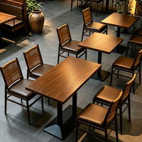 Ensemble de chaises en rotin de style chinois moderne et durable pour restaurant, table et chaises pour restauration rapide, café, restaurant de sushis