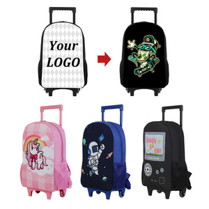 Custom Logo Trolley Backpack with Laptop Compartment African Boy Print Wheeled School Bag for Students Outdoor Travel <strong>Rucksack</strong> - Product Image 2