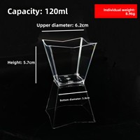 Élégant gobelet à dessert carré minimaliste de 120 ml - Bol à mousse en plastique PS transparent effet verre pour mariages et événements de restauration