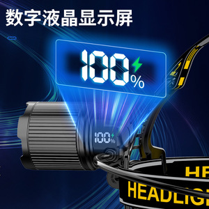 Linterna frontal LED recargable de 5W y 2400mAh de alta luminosidad para camping, pesca y trabajo con zoom y sensor - Product Image 2