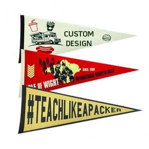 Drapeau en feutre personnalisé en usine avec impression couleur, pour événements sportifs, fêtes, écoles, maison, drapeau triangulaire en feutre, fanion publicitaire en feutre - Product Image 1