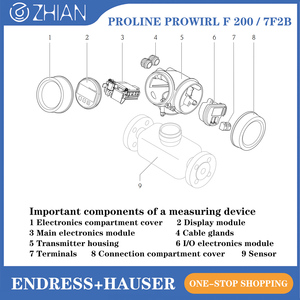 Medidor de Flujo Endress+Hauser, Sensor de Flujo E+H Proline Prowirl F200 7F2B80, 80 mm, 3 Pulgadas - Product Image 1