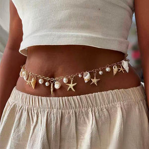 المرأة البوهيمية مطرز قذيفة اللؤلؤ المحار سلسلة الخصر المجوهرات المخصصة - Product Image 2