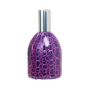 Flacon de parfum 50 ml, étiquette personnalisée rapide, flacon en verre violet craquelé rond et polygonal, flacon de parfum 50 ml pour hommes et femmes - Product Image 3