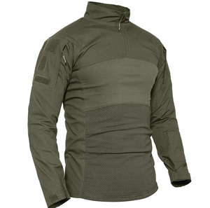 ODM OEM G4 Camiseta de punto de algodón antibacteriano Jersey de manga larga 1/4 Zip Camiseta de exterior para hombre - Product Image 2