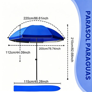 Ombrellone da Spiaggia Blu, Protezione UV, Blocco del Calore, Portatile per Esterni - Product Image 1