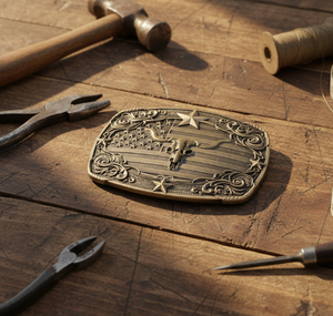 Boucle de ceinture occidentale de luxe, style minimaliste, logo personnalisé, à associer aux jeans, accessoire de haute qualité, ambiance western vintage - Product Image 5