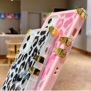 Custodia per telefono leopardata glitterata di lusso per iphone, samsung, custodia protettiva in Silicone morbido per ragazze donne - Product Image 5