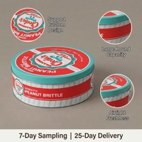 Kotak Kaleng Bulat Besar Retro Mewah untuk Kue dan Permen, Wadah Logam Berkualitas Tinggi dengan Embos, Aman untuk Makanan, Logo Custom Dicetak
