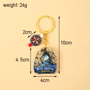 Fabricant en gros de porte-clés en résine 3D peints aux UV, écologiques, cadeaux touristiques de <span class=keywords><strong>Malte</strong></span>, impression numérique personnalisée - Product Image 2