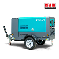 CFAIR 185 Cfm/5,2 M3/Min 7bar Venta caliente remolcable compresor de aire más pequeño para Jack Hammer