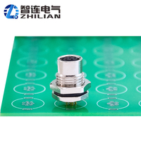 M8 6pin Plug Cable Femelle Circulaire IP67 Étanche Soudure PCB Jack Connecteur avec Contacts En Laiton Plaqué Or ZLM8F2-S-F