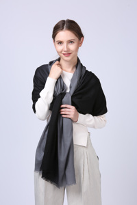 Custom Premium Two Tone Wool Scarf Soft Warm Gradient Color Pashmina <b>Shawl</b> <b>Wrap</b> For Women - Product Image 4