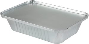 Bandejas Cuadradas para Hornear Pizza de 9x9x2 Pulgadas, Bandeja Cuadrada Desechable de Aluminio para Pizza con Tapa - Product Image 2