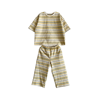 Ensemble pour enfants en coton rayé, t-shirt à manches courtes, pantalon large, tenue décontractée confortable pour bébé