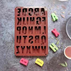 Moule en silicone antiadhésif à démoulage facile, 26 lettres de l'alphabet, pour la fabrication de bonbons, biscuits, chocolats, glaces - Product Image 1