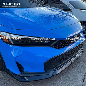 Kit carrosserie Yofer pour Civic 2025, directement de l'usine, noir brillant, 3 pièces, accessoires extérieurs, pare-chocs, lèvre de pare-chocs, kit carrosserie pour Honda Civic 2025 - Product Image 3